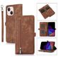 Mobigear Zipper Housse iPhone 14 Etui Porte-Monnaie - Marron