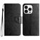 Mobigear Flowers Housse iPhone 16 Pro Max Etui Porte-Monnaie - Noir