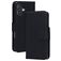Mobiparts Wallet Housse iPhone 17 Etui en Cuir Véritable Porte-Monnaie - Noir