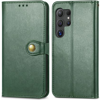 Mobigear Snap Button Housse Samsung Galaxy S25 Etui Porte-Monnaie - Vert