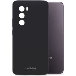 Mobilize Rubber Gelly Coque OPPO Reno 12 Coque arrière en TPU Souple - Noir