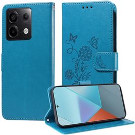 Mobigear Flowers Housse POCO X6 Etui Porte-Monnaie - Bleu
