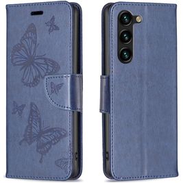 Mobigear Butterfly Housse Samsung Galaxy S24 Plus Etui Porte-Monnaie - Bleu