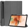 Mobigear Tri-Fold Gel Coque Samsung Galaxy Tab S7 FE Etui en TPU,Similicuir + Porte-crayon - Gris