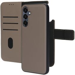 Mobiparts Samsung Galaxy A16 MagSafe Coque Cuir véritable Étui 2en1 avec coque amovible Portefeuille - Taupe