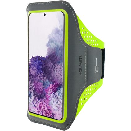 Mobiparts Comfort Fit Brassard Téléphone Samsung Galaxy S20 Brassard Coque de Sport en Neoprène - Neon Green