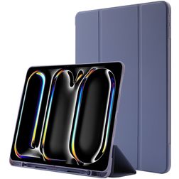 Mobigear Tri-Fold Gel Coque iPad Pro 13 Pouces (2024) Etui en TPU,Similicuir + Porte-crayon - Violet