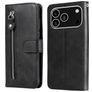 Mobigear Zipper Housse iPhone 17 Pro Etui Porte-Monnaie - Noir