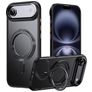 Mobigear Frosted Mag Coque iPhone Air MagSafe Coque arrière Rigide avec Support Amovible - Noir