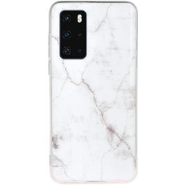 Mobigear Marble Coque Huawei P40 Coque arrière en TPU Souple - Blanc