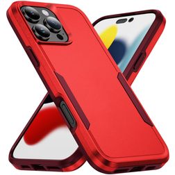 Mobigear Heavy Armor Coque iPhone 16 Pro Max Coque arrière Rigide Anti-Chocs - Rouge