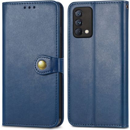 Mobigear Snap Button Housse Realme GT Master Edition Etui Porte-Monnaie - Bleu