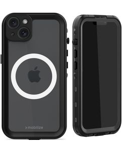 Mobilize Waterproof Coque iPhone 15 Plus MagSafe Coque arrière Imperméable Rigide - Noir