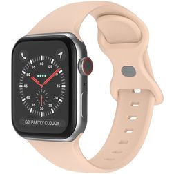 Mobigear Sport Dual Bracelet Silicone Apple Watch Fermeture à clou et passant - 49/46/45/44 mm - Rose pastel