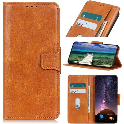 Mobigear Classy Housse iPhone 14 Pro Etui Porte-Monnaie - Cognac