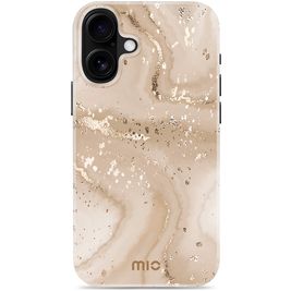 MIO Coque iPhone 16 Plus MagSafe Coque arrière Rigide - Gold Marble