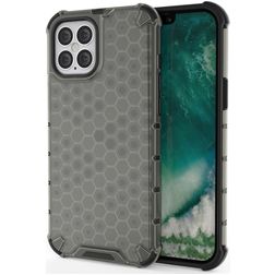 Mobigear Honeycomb Coque iPhone 12 Pro Max Coque arrière Rigide Anti-Chocs - Gris