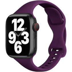 Mobigear Sport Slim Bracelet Silicone Apple Watch Fermeture à clou et passant - 49/46/45/44 mm - Violet