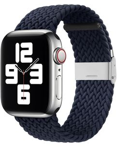 Mobigear Braided Bracelet Nylon pour Apple Watch Fermeture à pince - 49/46/45/44 mm - Gris anthracite