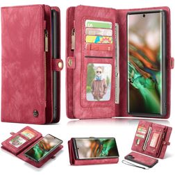 Caseme 008 Housse Samsung Galaxy Note 10 Plus Etui avec Coque Détachable Porte-Monnaie - Rouge