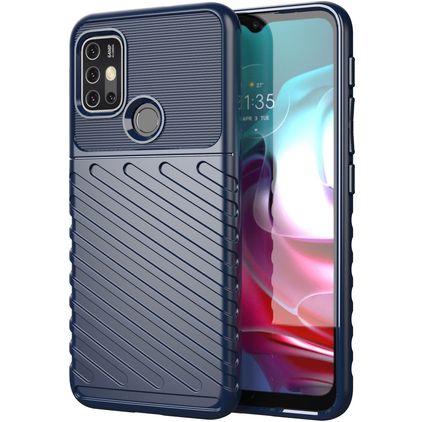 Mobigear Groove Coque Motorola Moto G20 Coque arrière en TPU Souple - Bleu