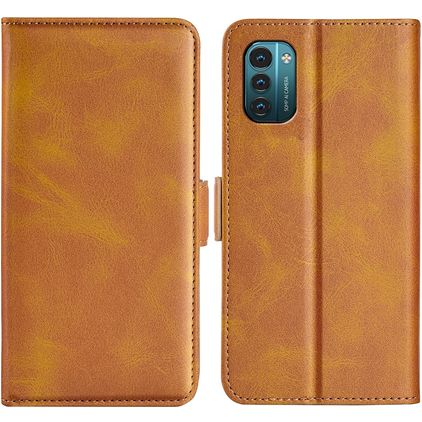 Mobigear Slim Magnet Housse Nokia G11 Etui Porte-Monnaie - Cognac