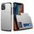 Mobigear Card Coque iPhone 12 Pro Coque arrière Rigide Anti-Chocs avec Porte-Cartes - Argent