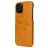 Fierre Shann Premium Card Coque iPhone 12 Coque arrière avec Porte-Cartes - Cognac