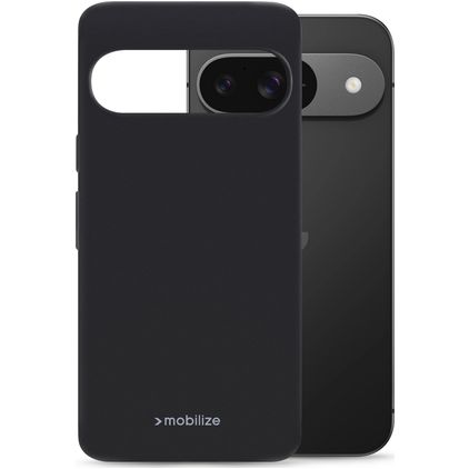 Mobilize Rubber Gelly Coque Google Pixel 9 Coque arrière en TPU Souple - Noir