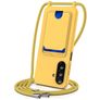 Mobigear Lanyard Card Samsung Galaxy A37 Coque avec cordon en Silicone et Porte-Cartes - Jaune