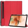 Mobigear Tri-Fold Gel Coque Samsung Galaxy Tab S7 FE Etui en TPU,Similicuir + Porte-crayon - Rouge