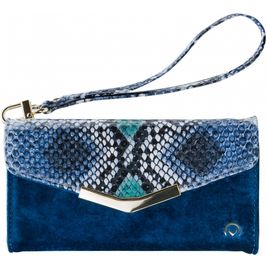 Mobilize Gelly Velvet iPhone X Détachable 2in1 Pochette - Royal Blue Snake