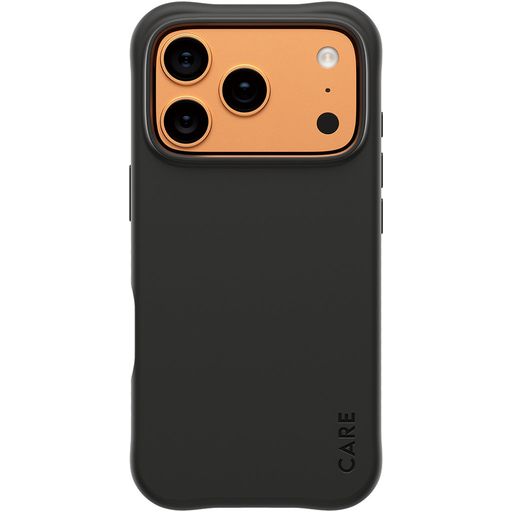 CARE by PanzerGlass Fashionable Coque iPhone 17 Pro MagSafe Coque arrière en Silicone - Noir