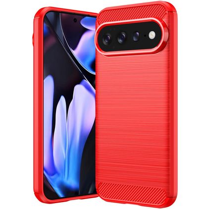 Mobigear Brushed Slim Coque Google Pixel 11 Pro XL Coque arrière en TPU Souple - Rouge