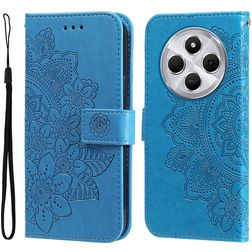 Mobigear Flowers Housse Xiaomi Redmi 14C Etui Porte-Monnaie - Bleu