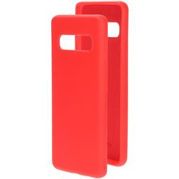 Mobiparts Coque Samsung Galaxy S10 Coque arrière en Silicone - Scarlet Red