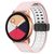 Mobigear Sport Plus Mag Bracelet Silicone Smartwatch Fermeture magnétique - Connexion universelle de 22 mm - Blanc / Rose