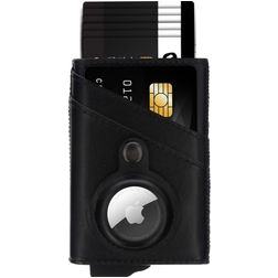 Valenta AirTag RFID - Porte Cartes en en Cuir véritable - 10 Cartes - Noir