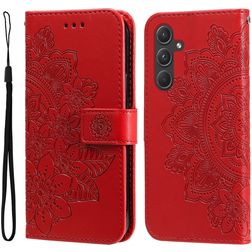 Mobigear Flowers Housse Samsung Galaxy A55 Etui Porte-Monnaie - Rouge