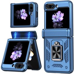Mobigear Armor ring Coque Samsung Galaxy Z Flip 7 FE Coque arrière Rigide Anti-Chocs avec Anneau-Support - Bleu