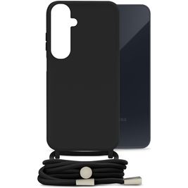 Mobilize Lanyard Gelly Samsung Galaxy A35 Coque avec cordon en TPU Souple - Noir