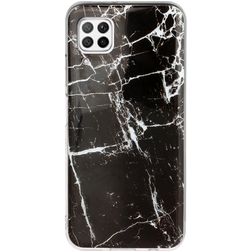 Mobigear Marble Coque Huawei P40 Lite Coque arrière en TPU Souple - Noir