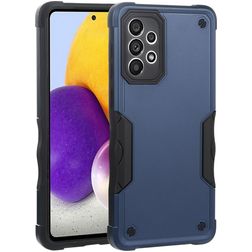 Mobigear Non-slip Armor Coque Samsung Galaxy A73 Coque arrière Rigide Anti-Chocs - Bleu