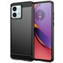 Mobigear Brushed Slim Coque Motorola Moto G84 Coque arrière en TPU Souple - Noir