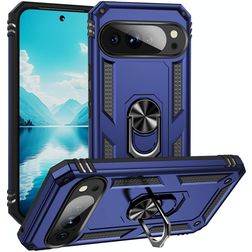 Mobigear Armor Ring Google Pixel 10 Pro XL Plastique rigide Coque arrière Antichoc avec bague de maintien - Bleu