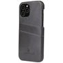 Fierre Shann Premium Card Coque iPhone 12 Coque arrière avec Porte-Cartes - Gris