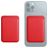 Mobigear Wallet - Porte Cartes en - 3 Cartes - Compatible MagSafe - Rouge