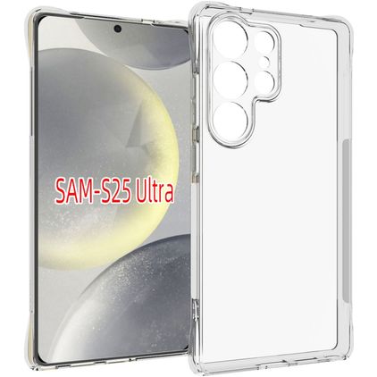 Mobigear Cushion Coque Transparente Samsung Galaxy S25 Ultra Coque arrière en TPU Souple - Transparent