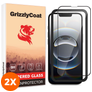 GrizzlyCoat Easy Fit iPhone 16e Verre trempé Protection d'écran - Compatible Coque + Cadre d'installation (Lot de 2)