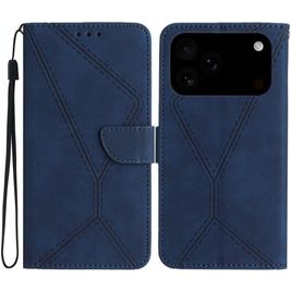 Mobigear Stitch Housse iPhone 17 Pro Etui Porte-Monnaie - Bleu
